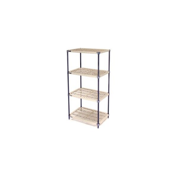 Global Equipment Nexel , Nexelite reg , 4 Tier, Vented Plastic Mat Shelving Unit, 48"W x 18"D x 86"H PM18488N - main